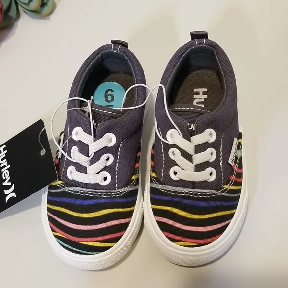 Hurley Toddler Sneakers Colorful Stripes Various Sizes - Picture 3 of 10